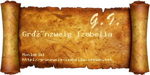 Grünzweig Izabella névjegykártya